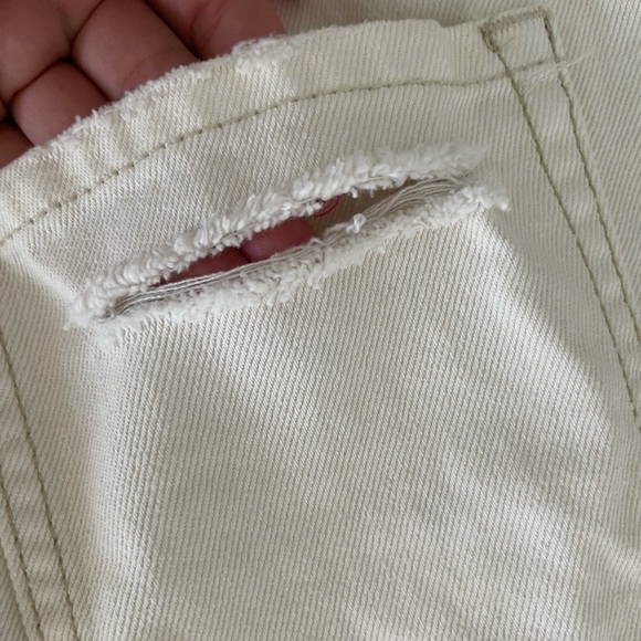 Free People Brea Cutoff Skirt White 24 NWT - Picture 6 of 9